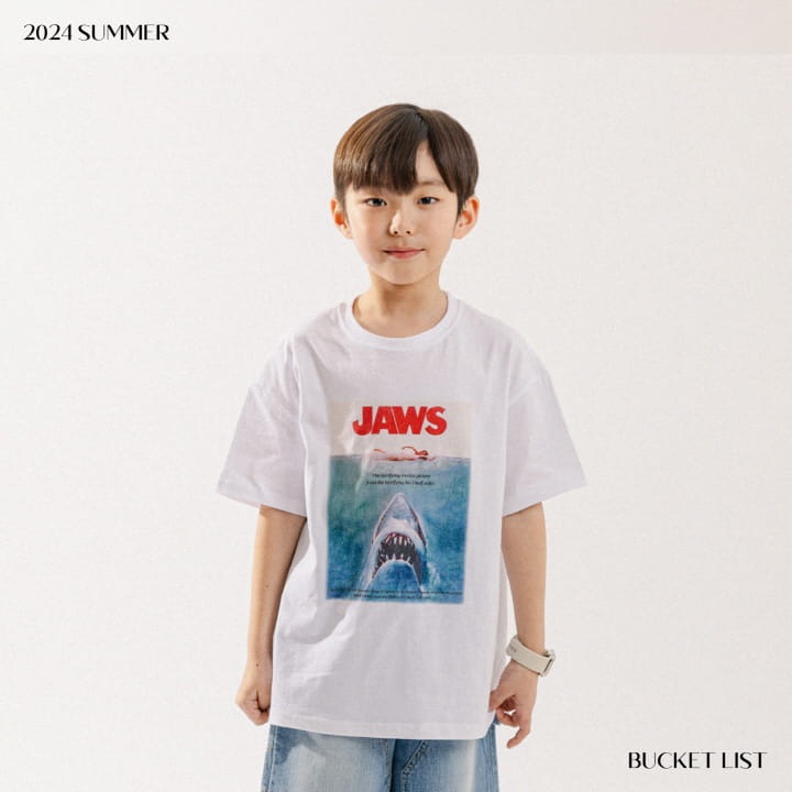 Bucket List - Korean Children Fashion - #discoveringself - Jaws Printing Short Sleeve Tee - 11