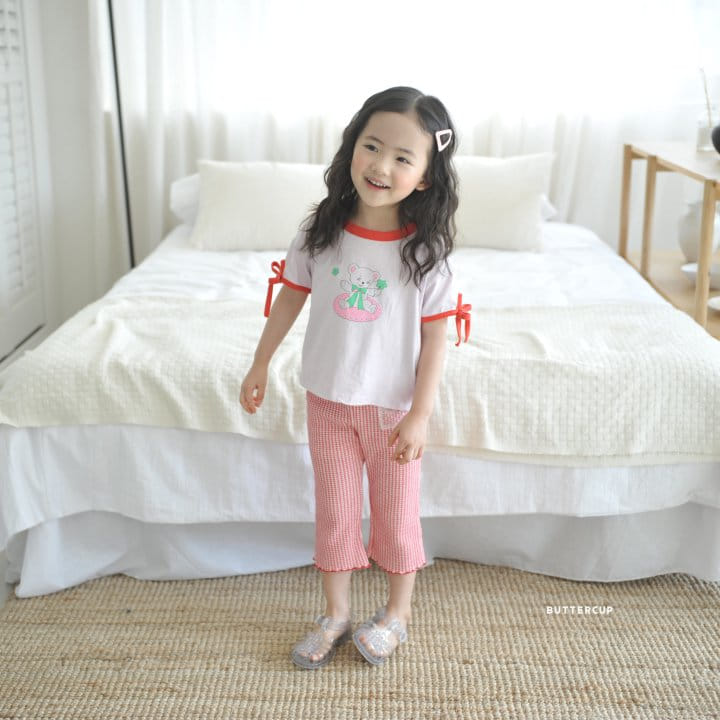 Buttercup - Korean Children Fashion - #stylishchildhood - Bear Ribbon Sleeve Tee - 4