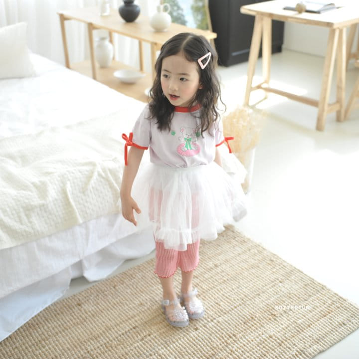Buttercup - Korean Children Fashion - #childrensboutique - Bear Ribbon Sleeve Tee - 5