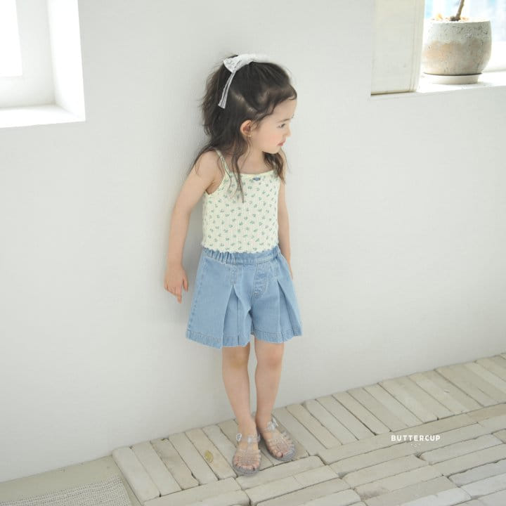 Buttercup - Korean Children Fashion - #kidsstore - Pleats Denim Pants - 2