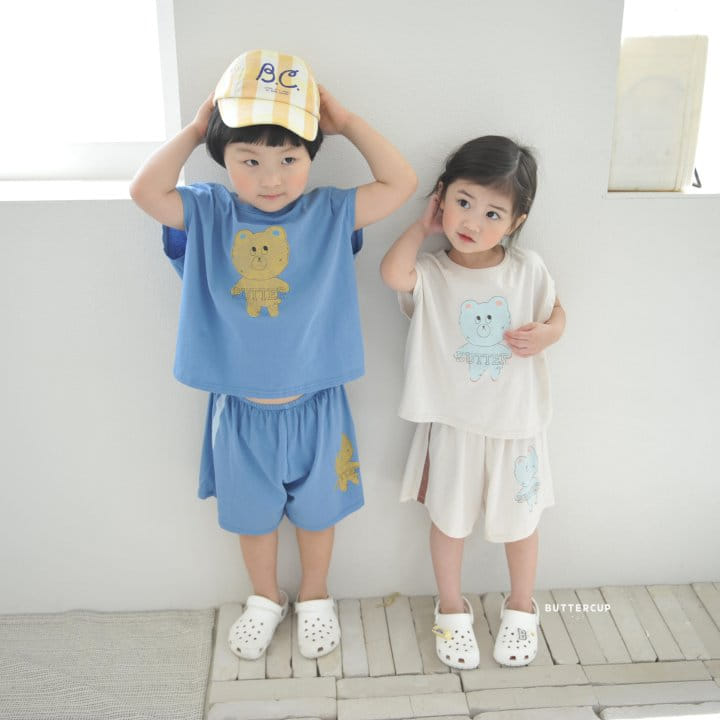 Buttercup - Korean Children Fashion - #magicofchildhood - Bears Line Top Bottom Set