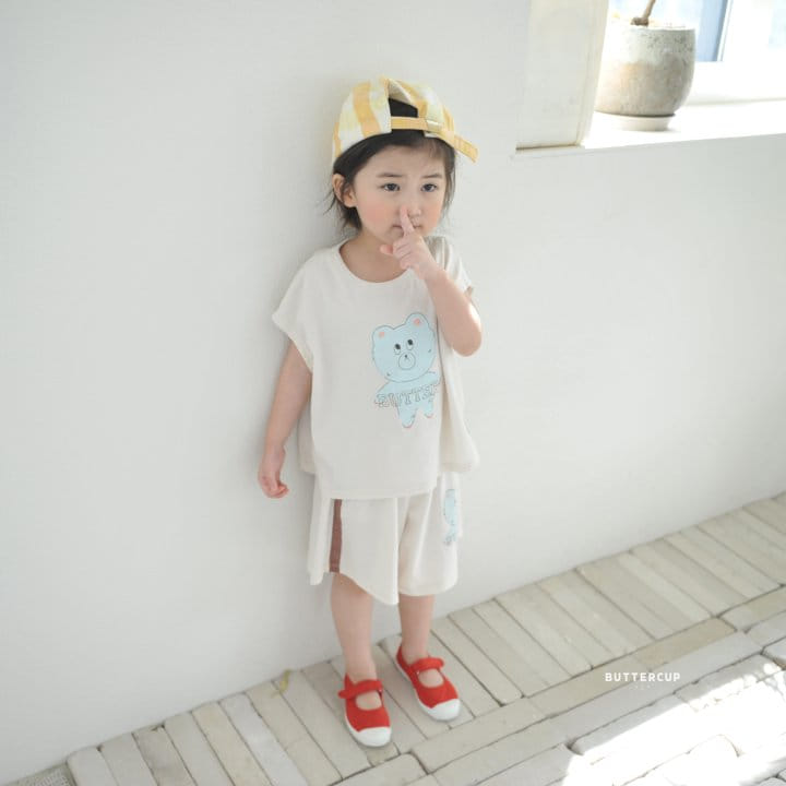 Buttercup - Korean Children Fashion - #minifashionista - Bears Line Top Bottom Set - 2
