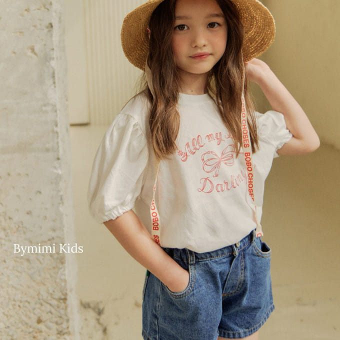 Bymimi - Korean Children Fashion - #Kfashion4kids - Ribbon Puff Tee