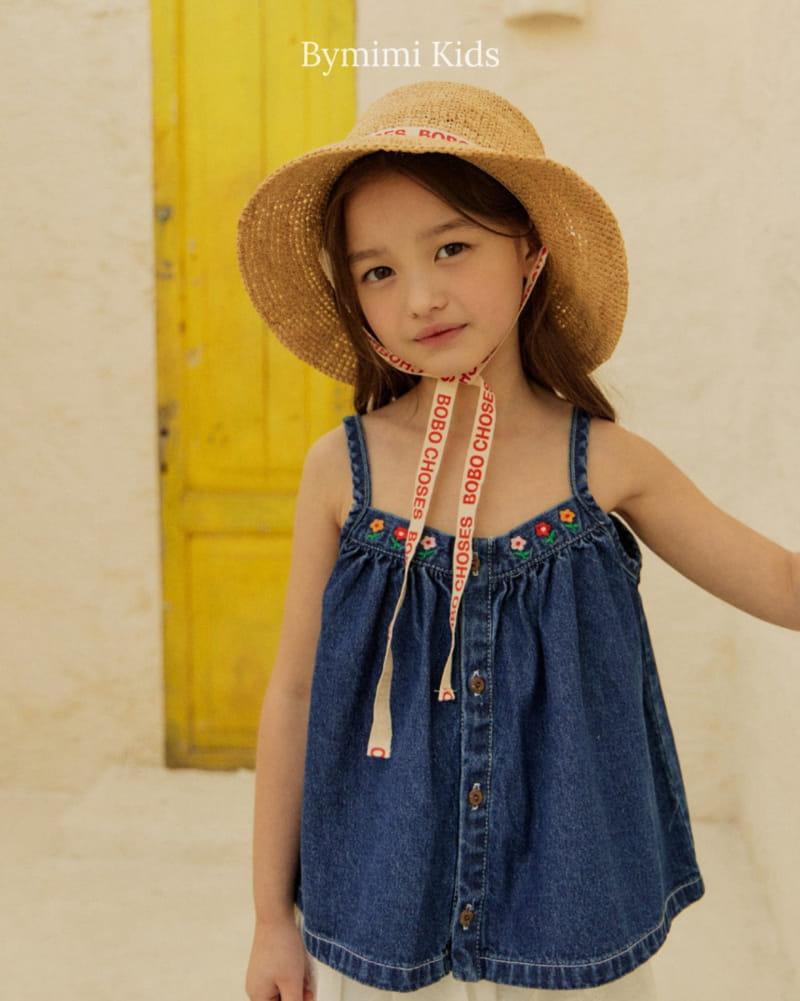 Bymimi - Korean Children Fashion - #designkidswear - Denim Sleeveless Blouse - 8