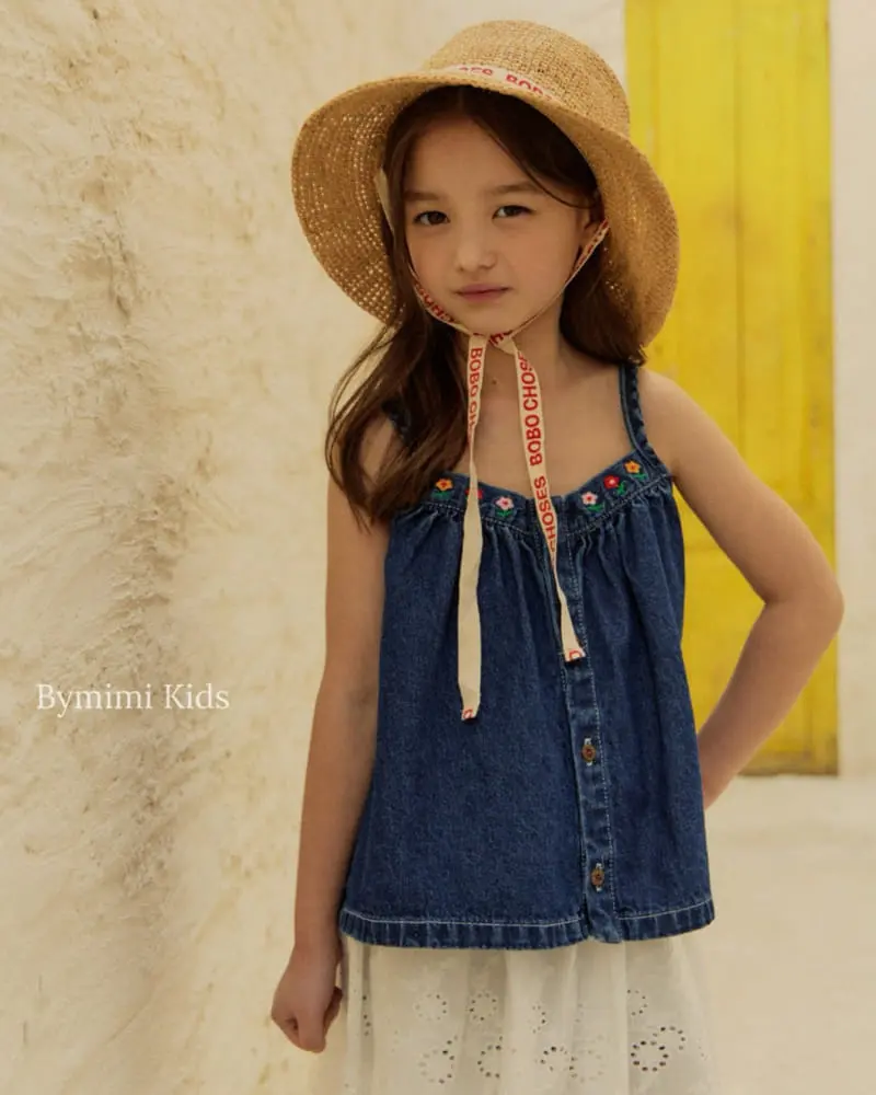 Bymimi - Korean Children Fashion - #fashionkids - Denim Sleeveless Blouse - 10