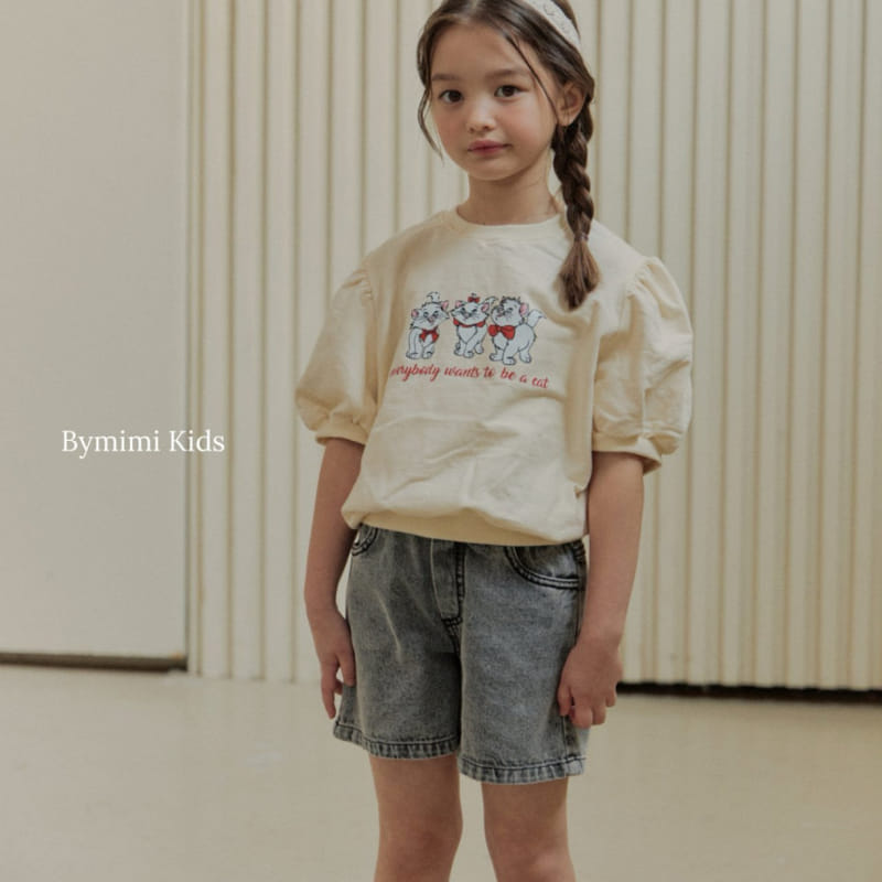 Bymimi - Korean Children Fashion - #fashionkids - Meow Puff Tee - 4