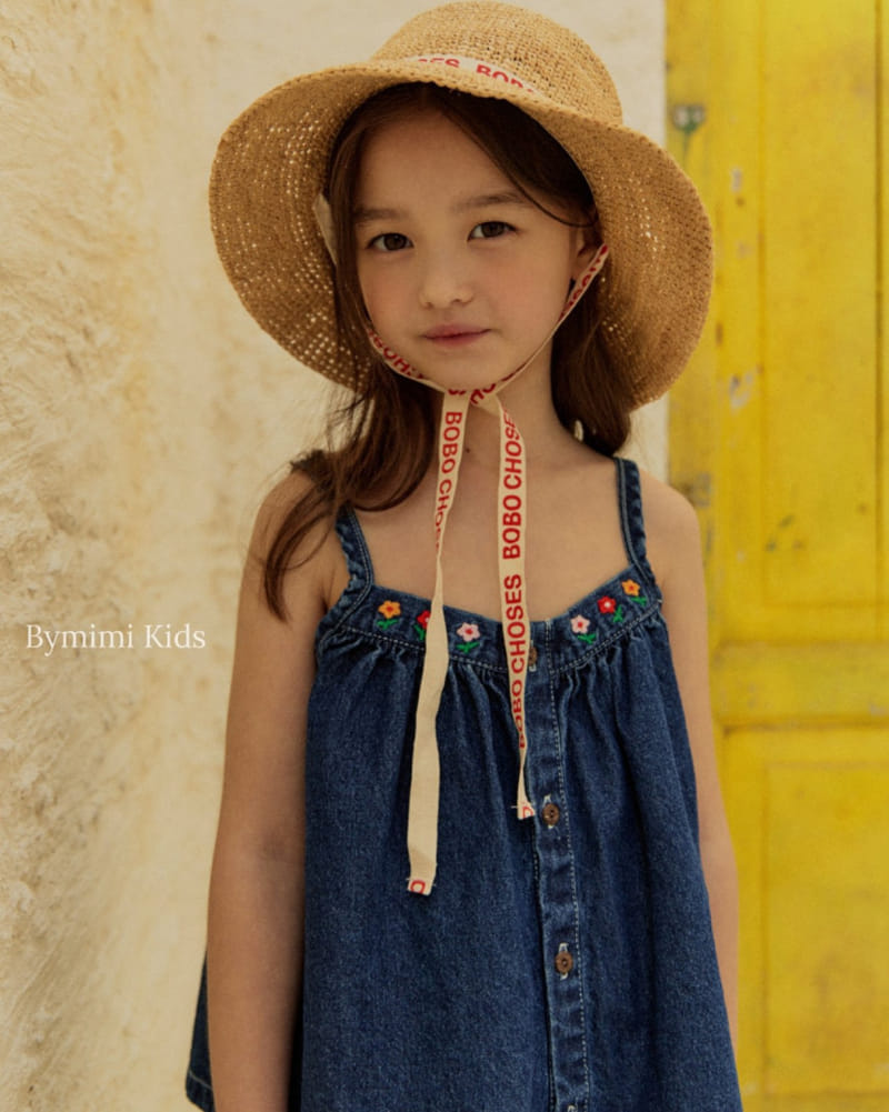 Bymimi - Korean Children Fashion - #kidsshorts - Denim Sleeveless Blouse - 11