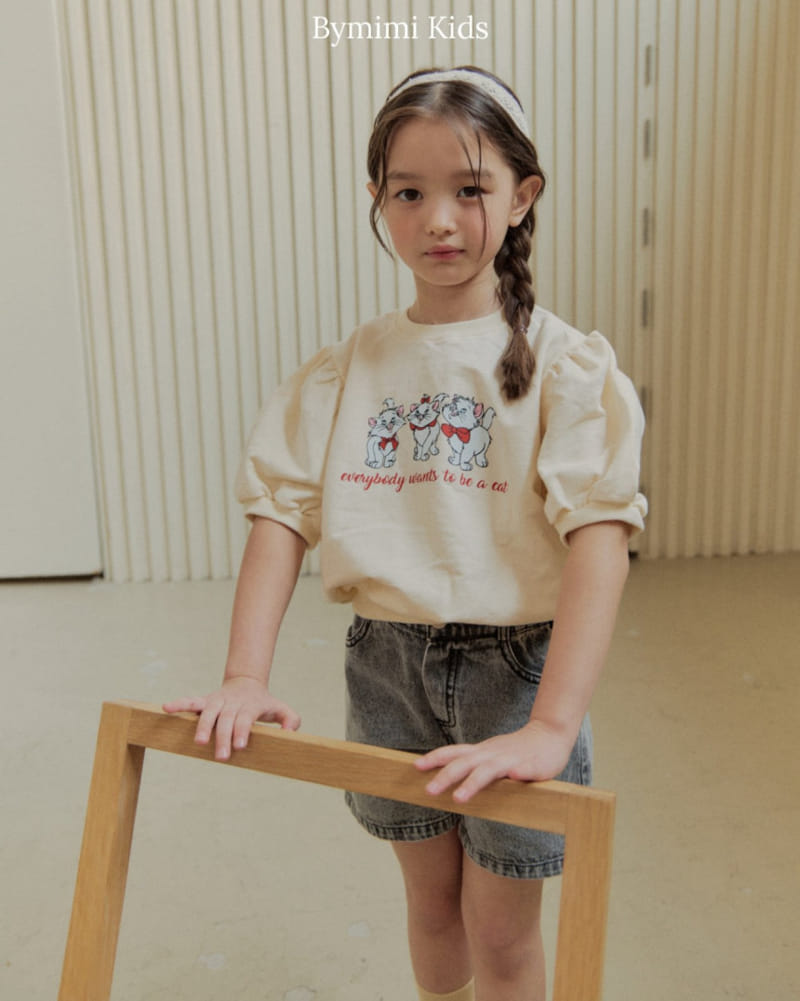 Bymimi - Korean Children Fashion - #littlefashionista - Meow Puff Tee - 8
