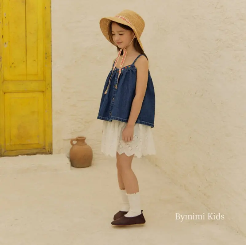 Bymimi - Korean Children Fashion - #magicofchildhood - Denim Sleeveless Blouse - 2