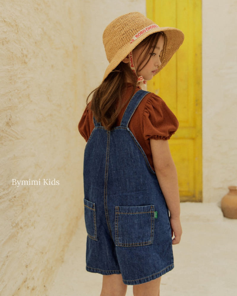 Bymimi - Korean Children Fashion - #minifashionista - Linen Denim Dungarees Pants - 7