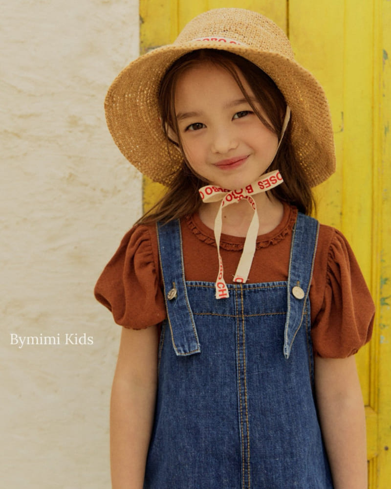 Bymimi - Korean Children Fashion - #todddlerfashion - Linen Denim Dungarees Pants - 9