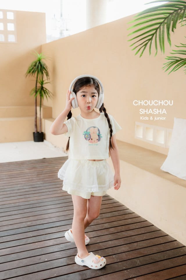 Chouchou Shasha - Korean Children Fashion - #kidsshorts - Music Rabbit Crop Tee - 8