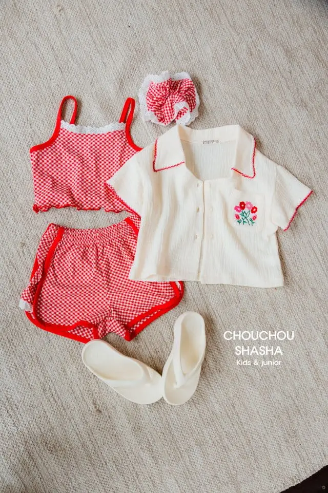 Chouchou Shasha - Korean Children Fashion - #kidsshorts - Summer Embroidery Shirt