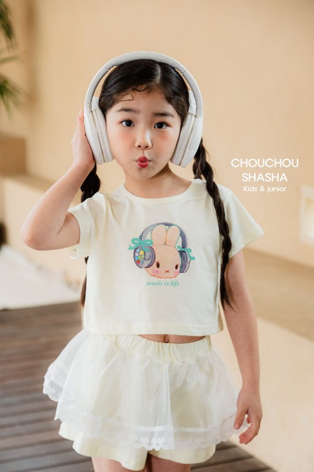 Chouchou Shasha - Korean Children Fashion - #kidsstore - Music Rabbit Crop Tee - 9