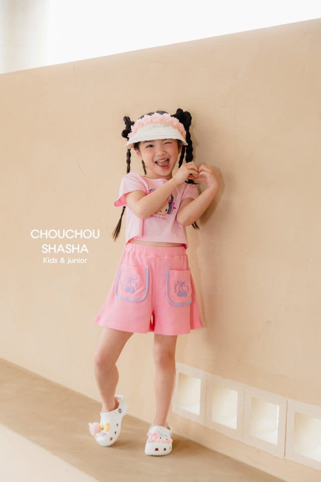 Chouchou Shasha - Korean Children Fashion - #kidzfashiontrend - Cherry Embroidery Pants - 2