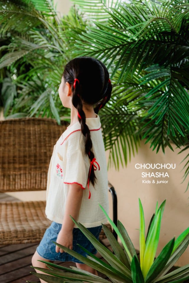 Chouchou Shasha - Korean Children Fashion - #littlefashionista - Summer Flower Denim Pants - 8