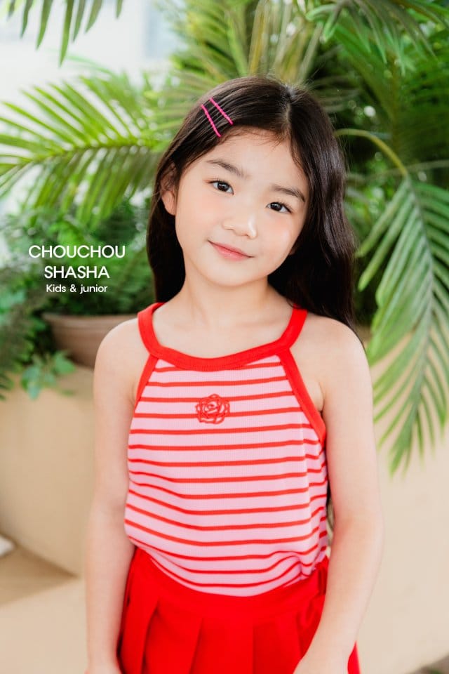 Chouchou Shasha - Korean Children Fashion - #littlefashionista - Rose Sleeveless Tee