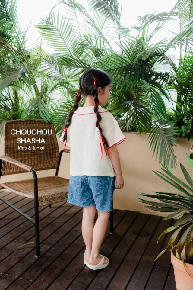Chouchou Shasha - Korean Children Fashion - #minifashionista - Summer Flower Denim Pants - 10