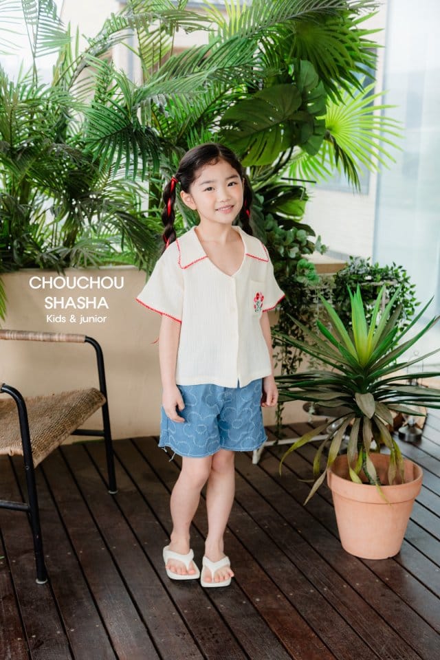 Chouchou Shasha - Korean Children Fashion - #prettylittlegirls - Summer Flower Denim Pants - 11