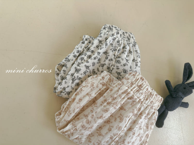 Churros - Korean Children Fashion - #childofig - Floral Pintuck Pants - 9