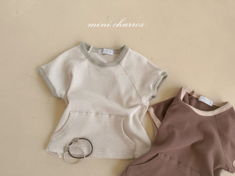 Churros - Korean Children Fashion - #childrensboutique - Waffle Pocket Tee - 5