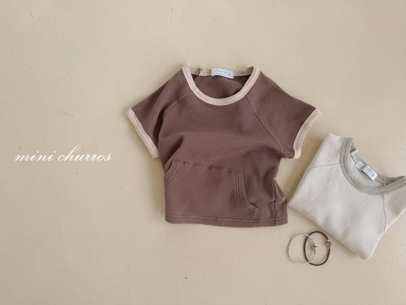 Churros - Korean Children Fashion - #designkidswear - Waffle Pocket Tee - 6