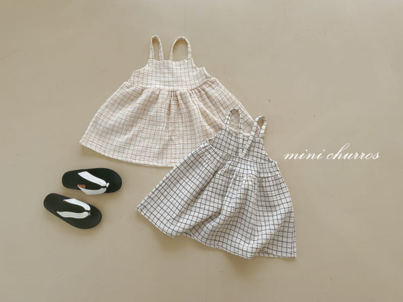 Churros - Korean Children Fashion - #designkidswear - Loen Check One-Piece - 5
