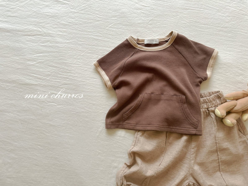 Churros - Korean Children Fashion - #fashionkids - Waffle Pocket Tee - 8