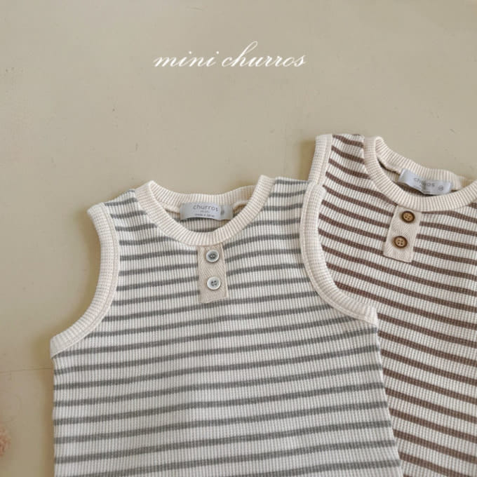 Churros - Korean Children Fashion - #fashionkids - St Waffle Button Tee