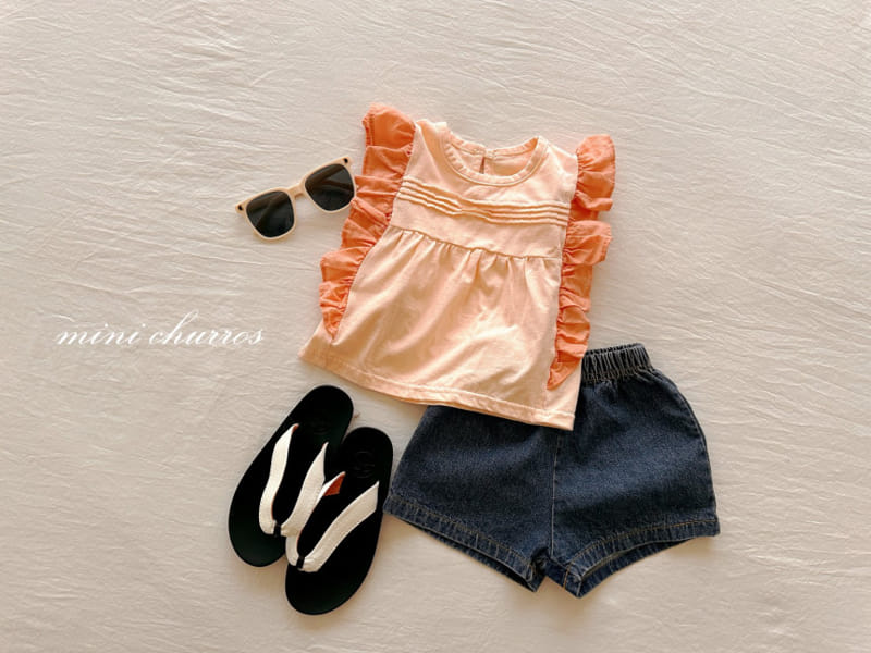Churros - Korean Children Fashion - #kidsshorts - Denim Mini Shorts - 3