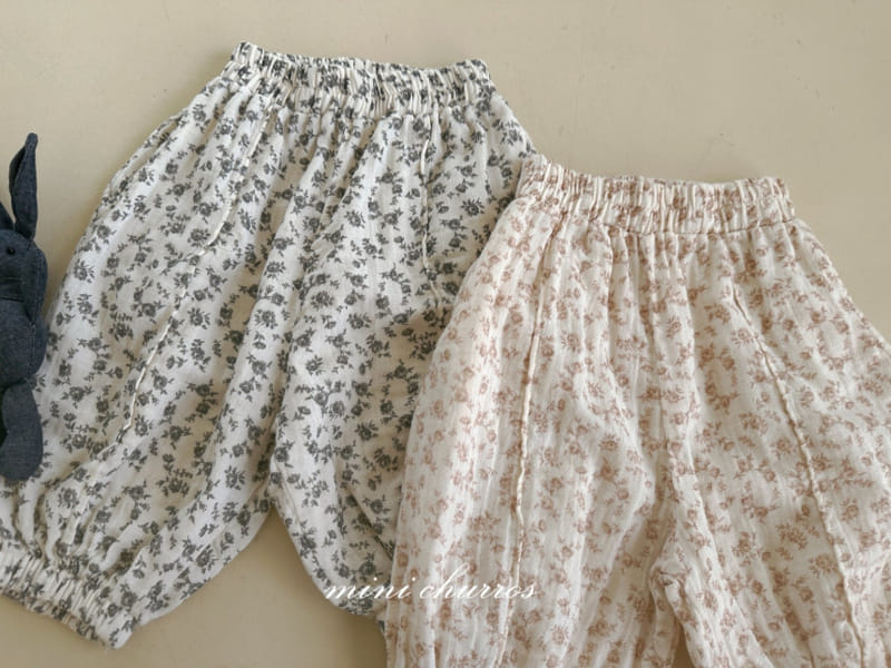 Churros - Korean Children Fashion - #kidsstore - Floral Pintuck Pants - 2
