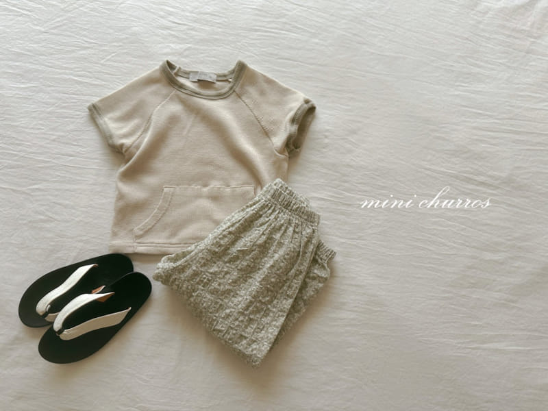 Churros - Korean Children Fashion - #kidzfashiontrend - Waffle Pocket Tee - 11