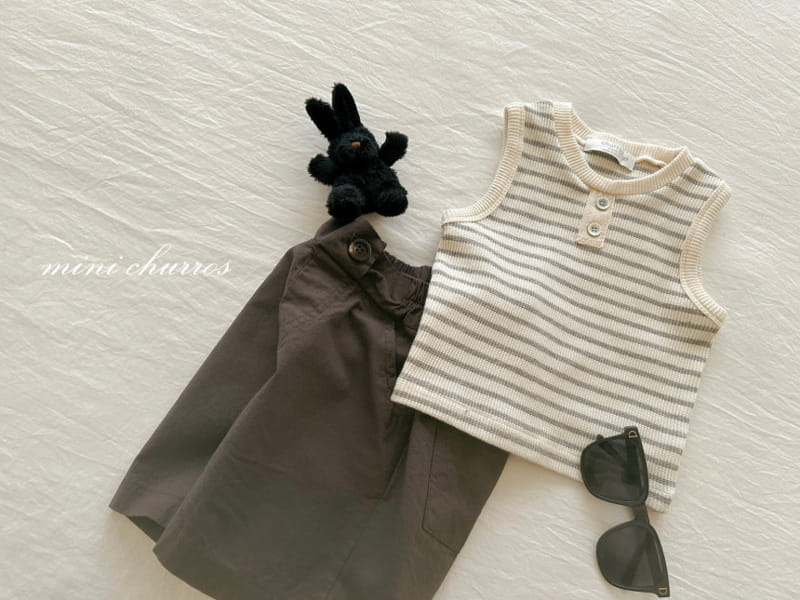 Churros - Korean Children Fashion - #kidsstore - St Waffle Button Tee - 4