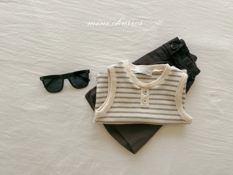 Churros - Korean Children Fashion - #littlefashionista - St Waffle Button Tee - 6