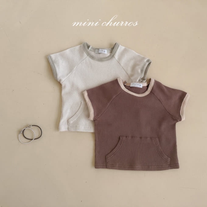 Churros - Korean Children Fashion - #minifashionista - Waffle Pocket Tee