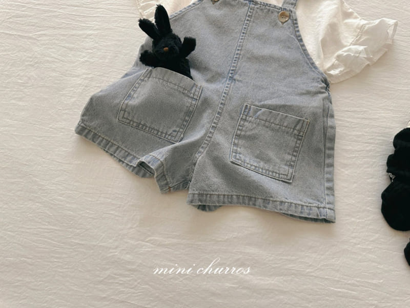 Churros - Korean Children Fashion - #minifashionista - Denim Overalls - 3