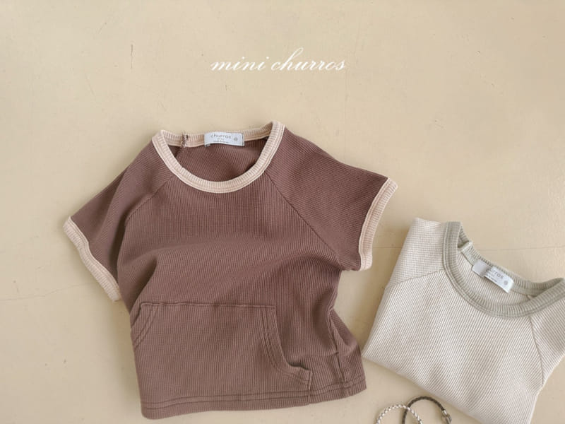 Churros - Korean Children Fashion - #prettylittlegirls - Waffle Pocket Tee - 2