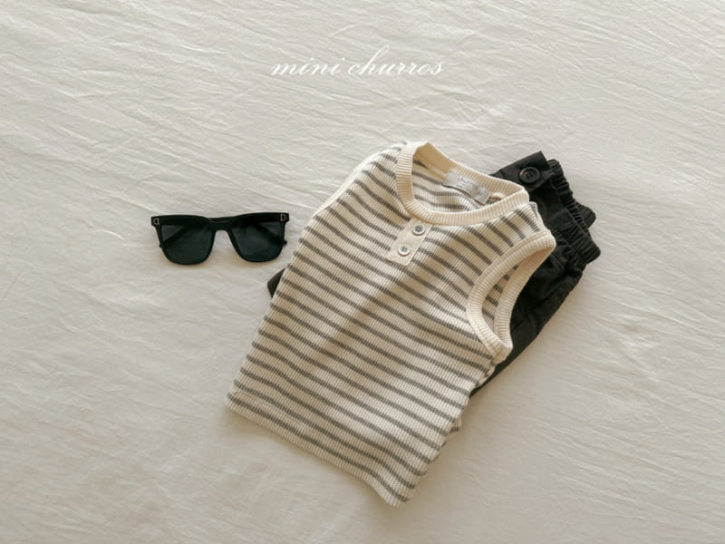 Churros - Korean Children Fashion - #toddlerclothing - St Waffle Button Tee - 11