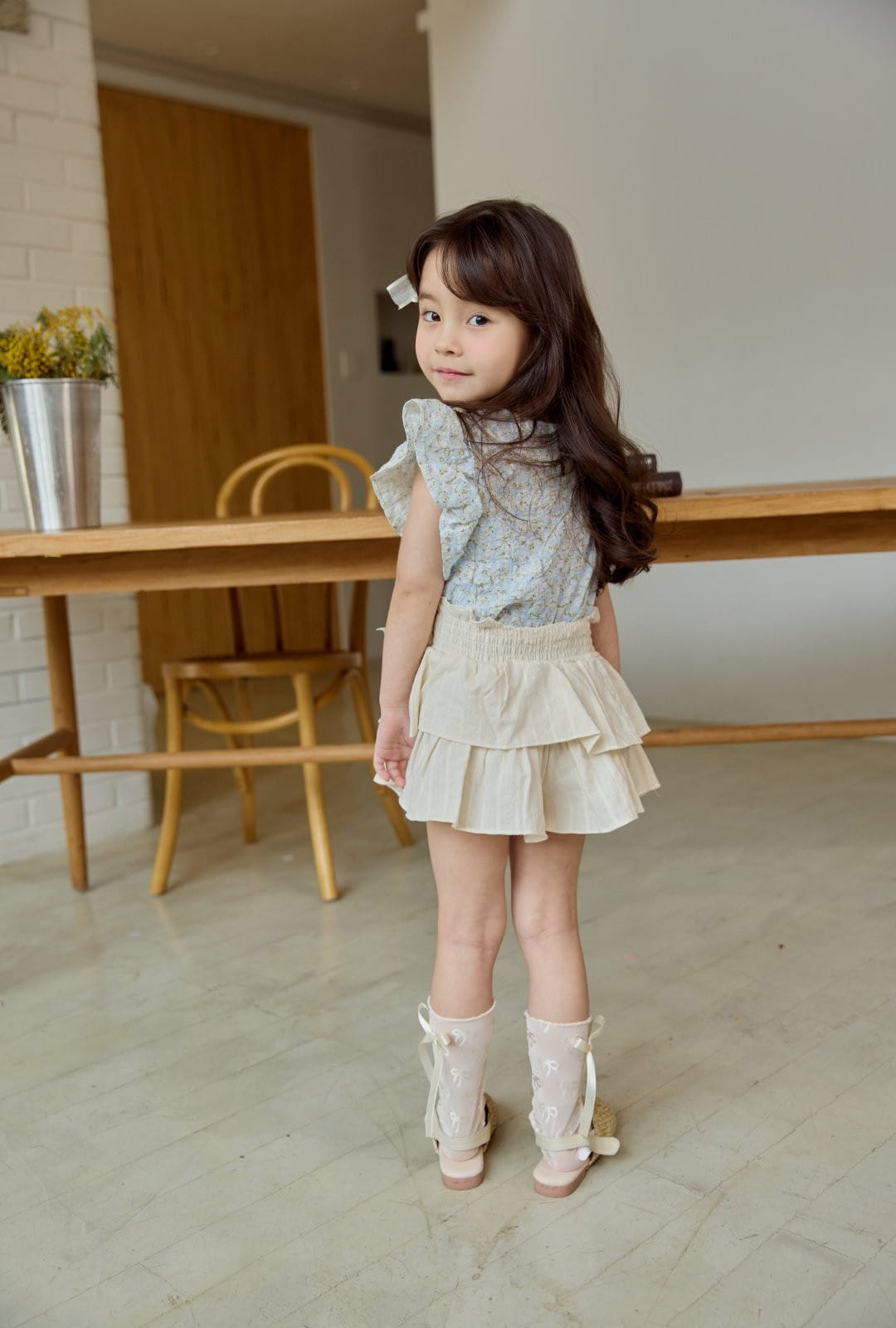 Coco Rabbit - Korean Children Fashion - #childofig - Flower Frill Square Blouse - 10