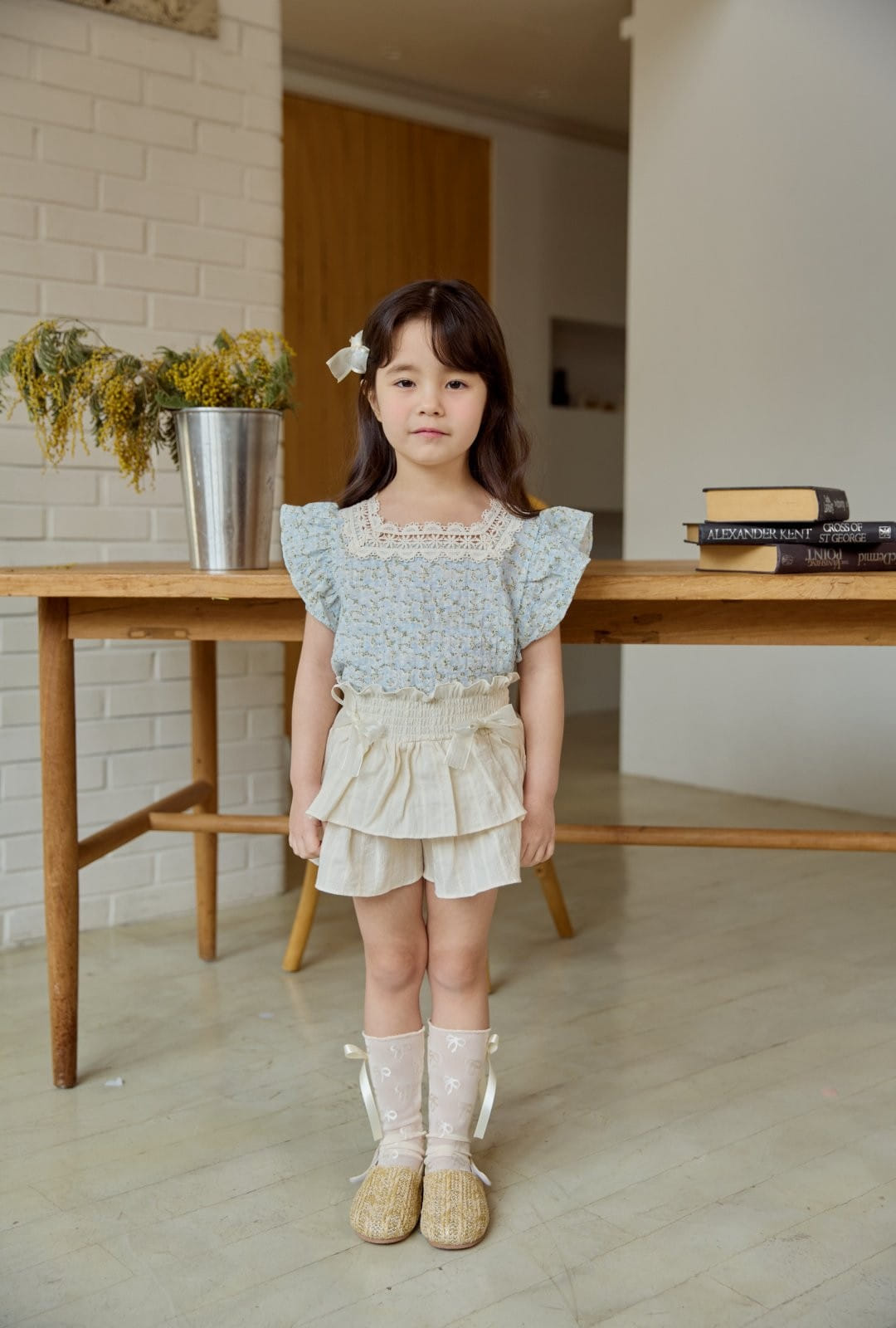 Coco Rabbit - Korean Children Fashion - #childofig - Flower Frill Square Blouse - 9
