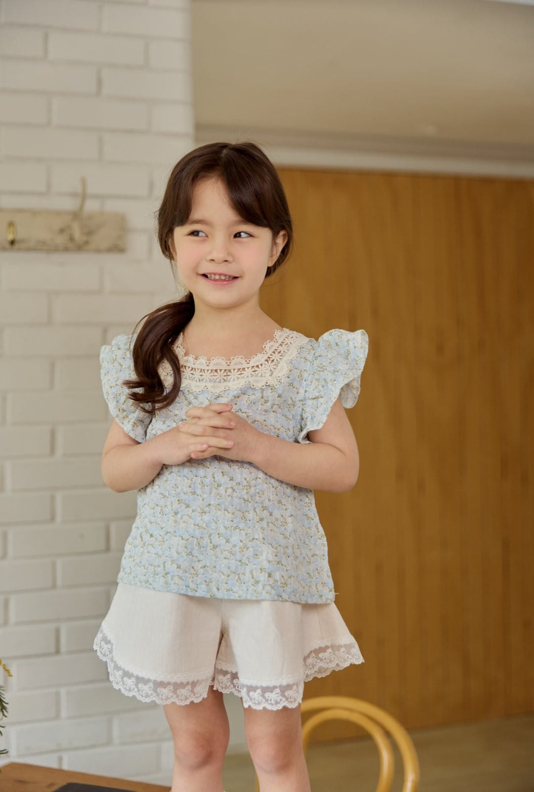 Coco Rabbit - Korean Children Fashion - #childrensboutique - Flower Frill Square Blouse - 11