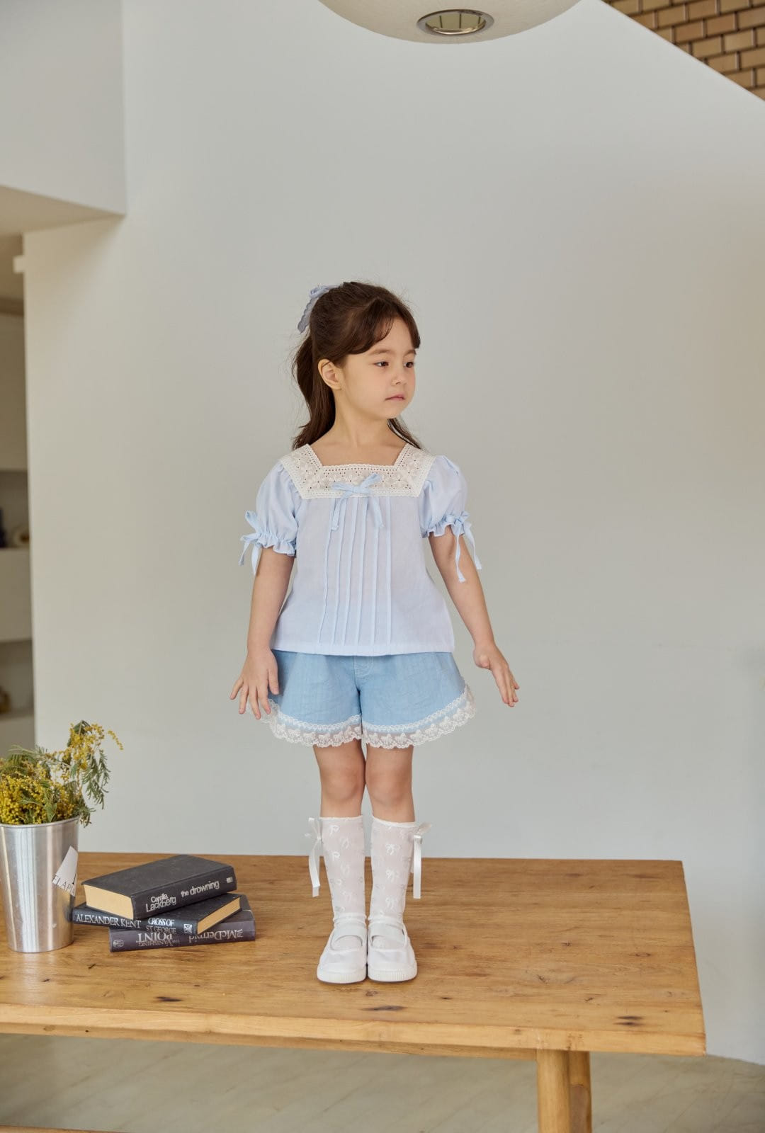 Coco Rabbit - Korean Children Fashion - #kidzfashiontrend - Ribbon Square Blouse - 11