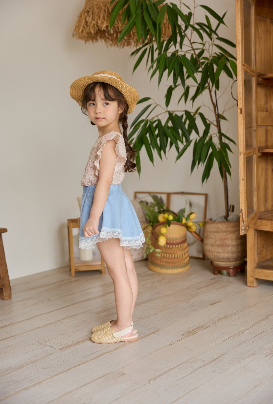 Coco Rabbit - Korean Children Fashion - #littlefashionista - Flower Frill Square Blouse - 5