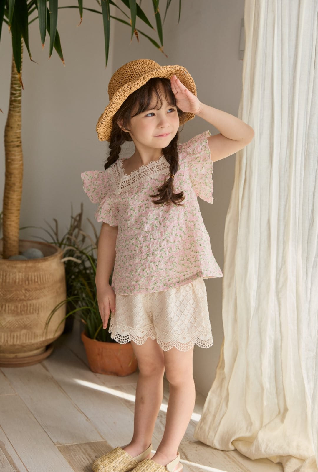 Coco Rabbit - Korean Children Fashion - #magicofchildhood - Flower Frill Square Blouse - 6