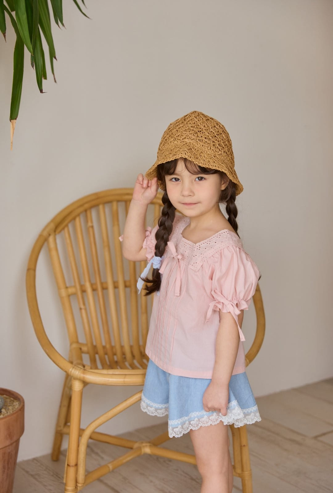 Coco Rabbit - Korean Children Fashion - #stylishchildhood - Ribbon Square Blouse - 3