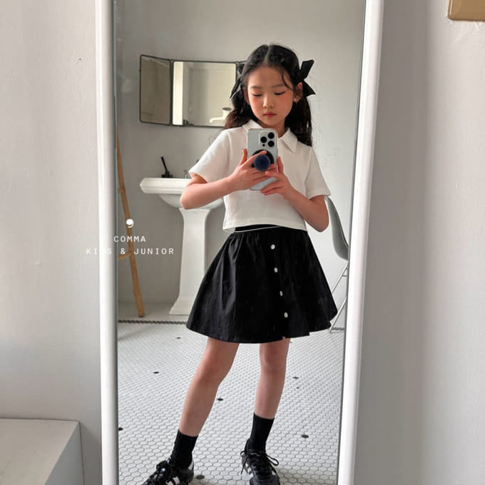 Comma - Korean Children Fashion - #Kfashion4kids - Button Skirt