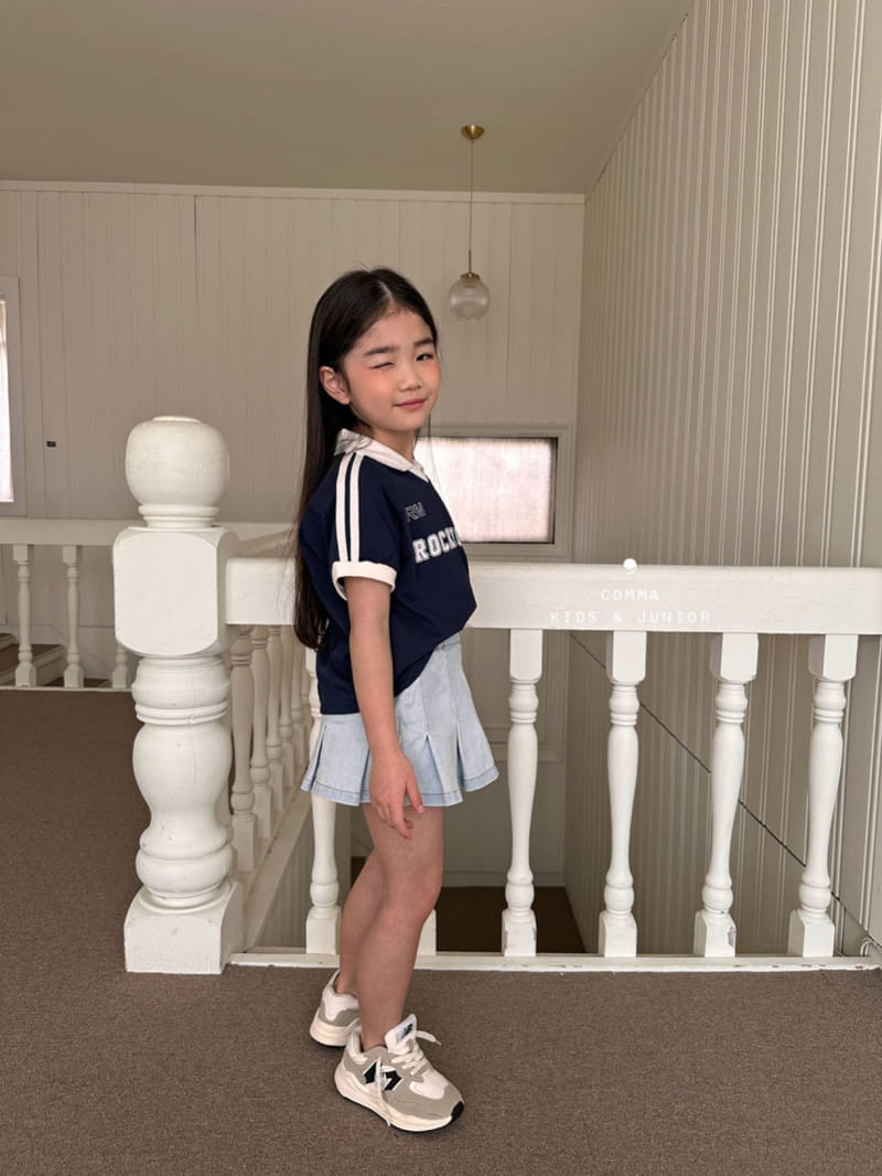 Comma - Korean Children Fashion - #Kfashion4kids - Denim Wrinkle Skirt - 8