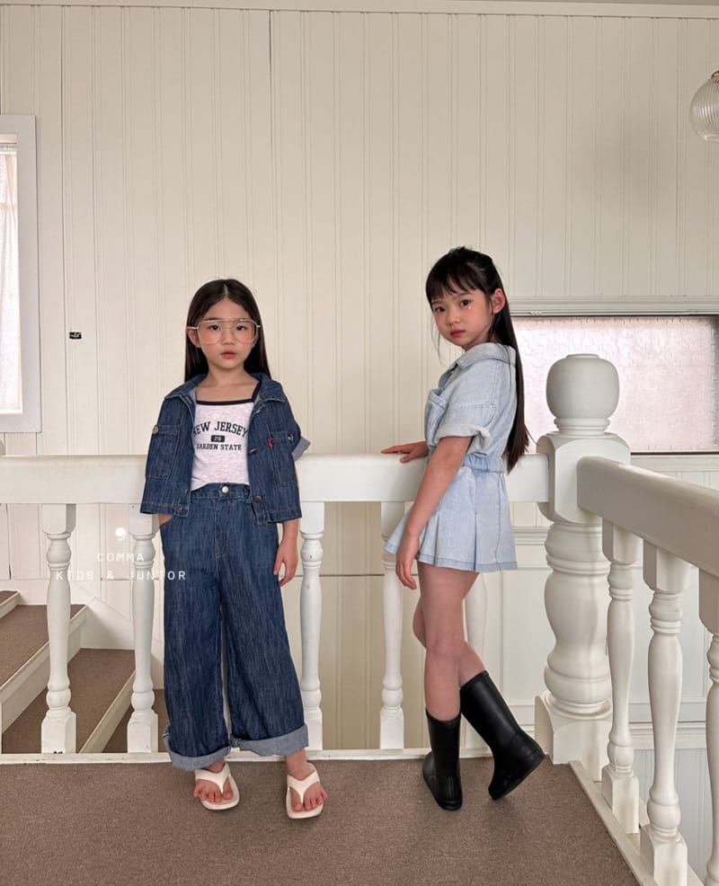 Comma - Korean Children Fashion - #childofig - L Denim Crop Shirt - 3