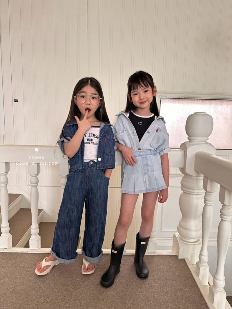 Comma - Korean Children Fashion - #childofig - L Denim Crop Shirt - 4