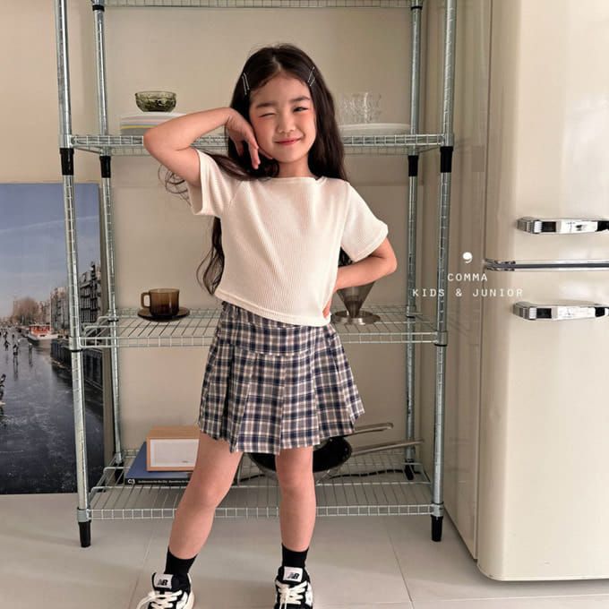 Comma - Korean Children Fashion - #designkidswear - Rib Crop Tee